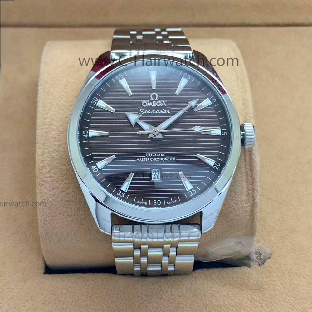 Fake Omega Aqua Terra Stainless Steel Watch Brown Dial